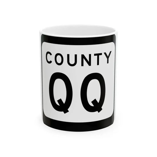 WIS County QQ (Wisconsin) (Road Sign) White Coffee Mug 11oz - Go Mug Yourself