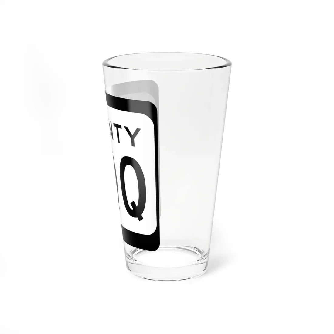 WIS County QQQ (Wisconsin) (Road Sign) Pint Glass 16oz - Go Mug Yourself