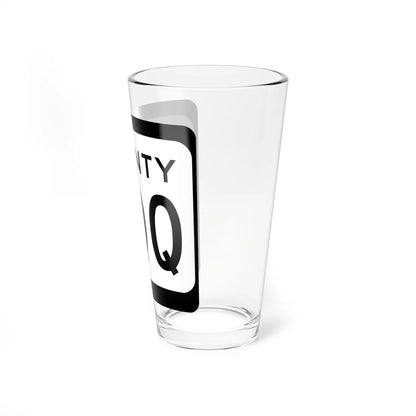 WIS County QQQ (Wisconsin) (Road Sign) Pint Glss 16oz - Go Mug Yourself