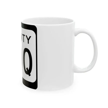 WIS County QQQ (Wisconsin) (Road Sign) White Coffee Mug - Go Mug Yourself