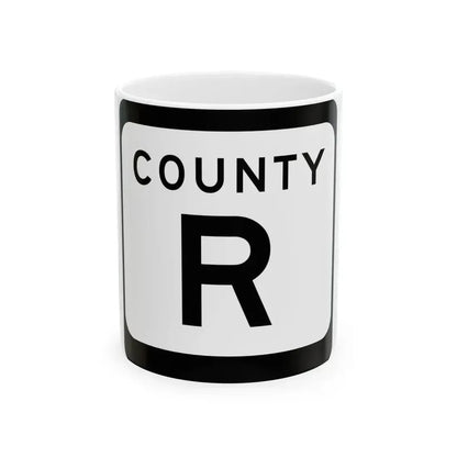 WIS County R (Wisconsin) (Road Sign) White Coffee Mug 11oz - Go Mug Yourself