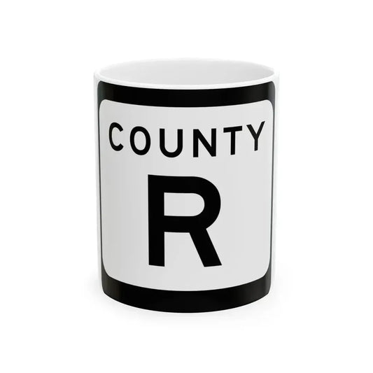 WIS County R (Wisconsin) (Road Sign) White Coffee Mug 11oz - Go Mug Yourself