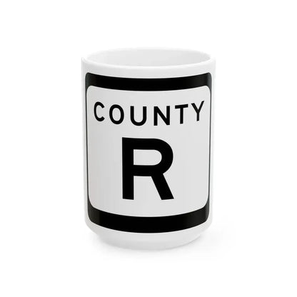 WIS County R (Wisconsin) (Road Sign) White Coffee Mug 15oz - Go Mug Yourself