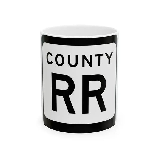 WIS County RR (Wisconsin) (Road Sign) White Coffee Mug 11oz - Go Mug Yourself