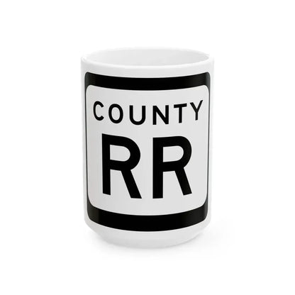 WIS County RR (Wisconsin) (Road Sign) White Coffee Mug 15oz - Go Mug Yourself