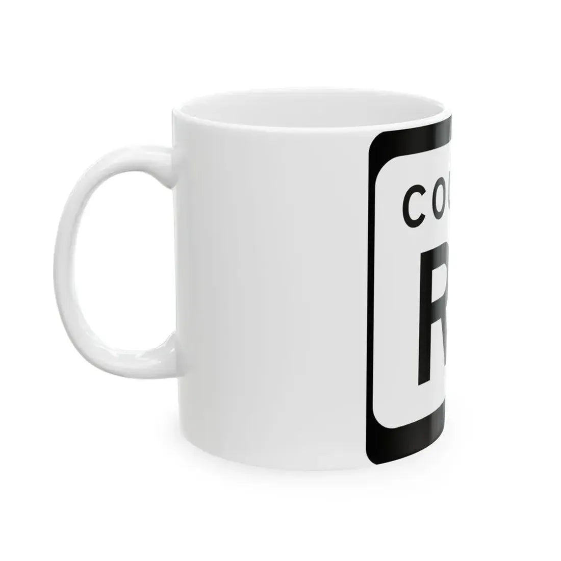 WIS County RR (Wisconsin) (Road Sign) White Coffee Mug - Go Mug Yourself