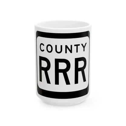 WIS County RRR (Wisconsin) (Road Sign) White Coffee Mug 15oz - Go Mug Yourself