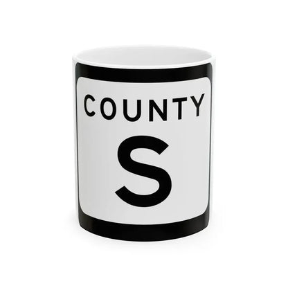 WIS County S (Wisconsin) (Road Sign) White Coffee Mug 11oz - Go Mug Yourself