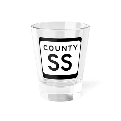 WIS County SS (Wisconsin) (Road Sign) Shot Glass 1.5oz 1.5oz - Go Mug Yourself