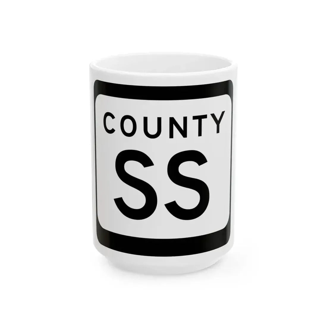 WIS County SS (Wisconsin) (Road Sign) White Coffee Mug 15oz - Go Mug Yourself
