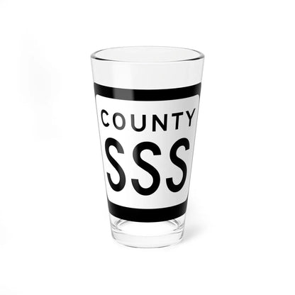 WIS County SSS (Wisconsin) (Road Sign) Pint Glss 16oz 16oz - Go Mug Yourself