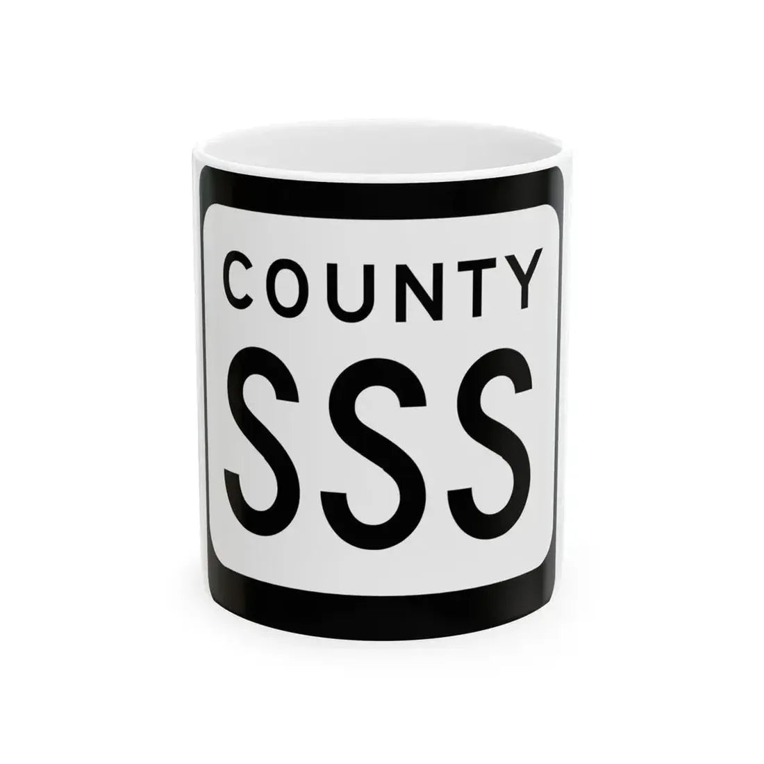 WIS County SSS (Wisconsin) (Road Sign) White Coffee Mug 11oz - Go Mug Yourself