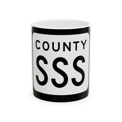 WIS County SSS (Wisconsin) (Road Sign) White Coffee Mug 11oz - Go Mug Yourself