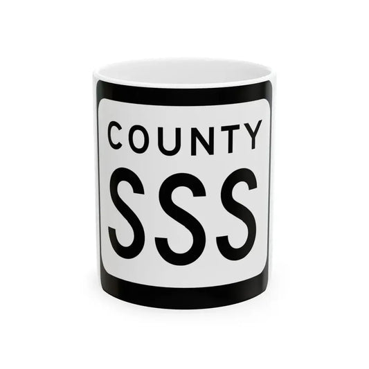 WIS County SSS (Wisconsin) (Road Sign) White Coffee Mug 11oz - Go Mug Yourself