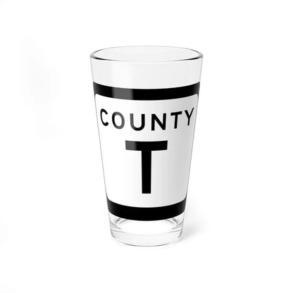 WIS County T (Wisconsin) (Road Sign) Pint Glass 16oz 16oz - Go Mug Yourself
