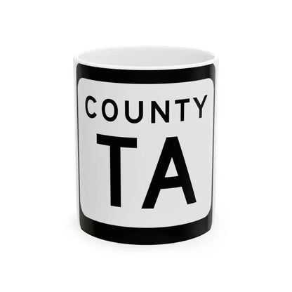 WIS County TA (Wisconsin) (Road Sign) White Coffee Mug 11oz - Go Mug Yourself