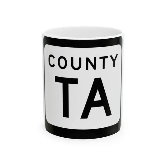 WIS County TA (Wisconsin) (Road Sign) White Coffee Mug 11oz - Go Mug Yourself