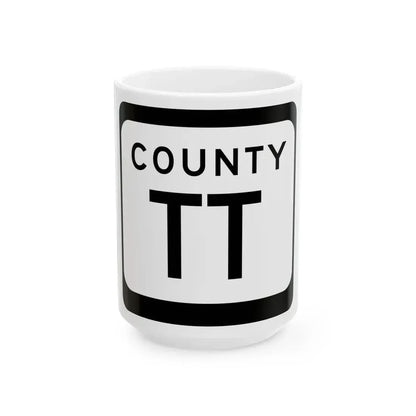 WIS County TT (Wisconsin) (Road Sign) White Coffee Mug 15oz - Go Mug Yourself
