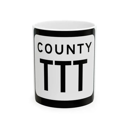WIS County TTT (Wisconsin) (Road Sign) White Coffee Mug 11oz - Go Mug Yourself