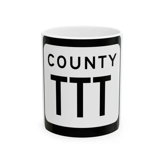 WIS County TTT (Wisconsin) (Road Sign) White Coffee Mug 11oz - Go Mug Yourself