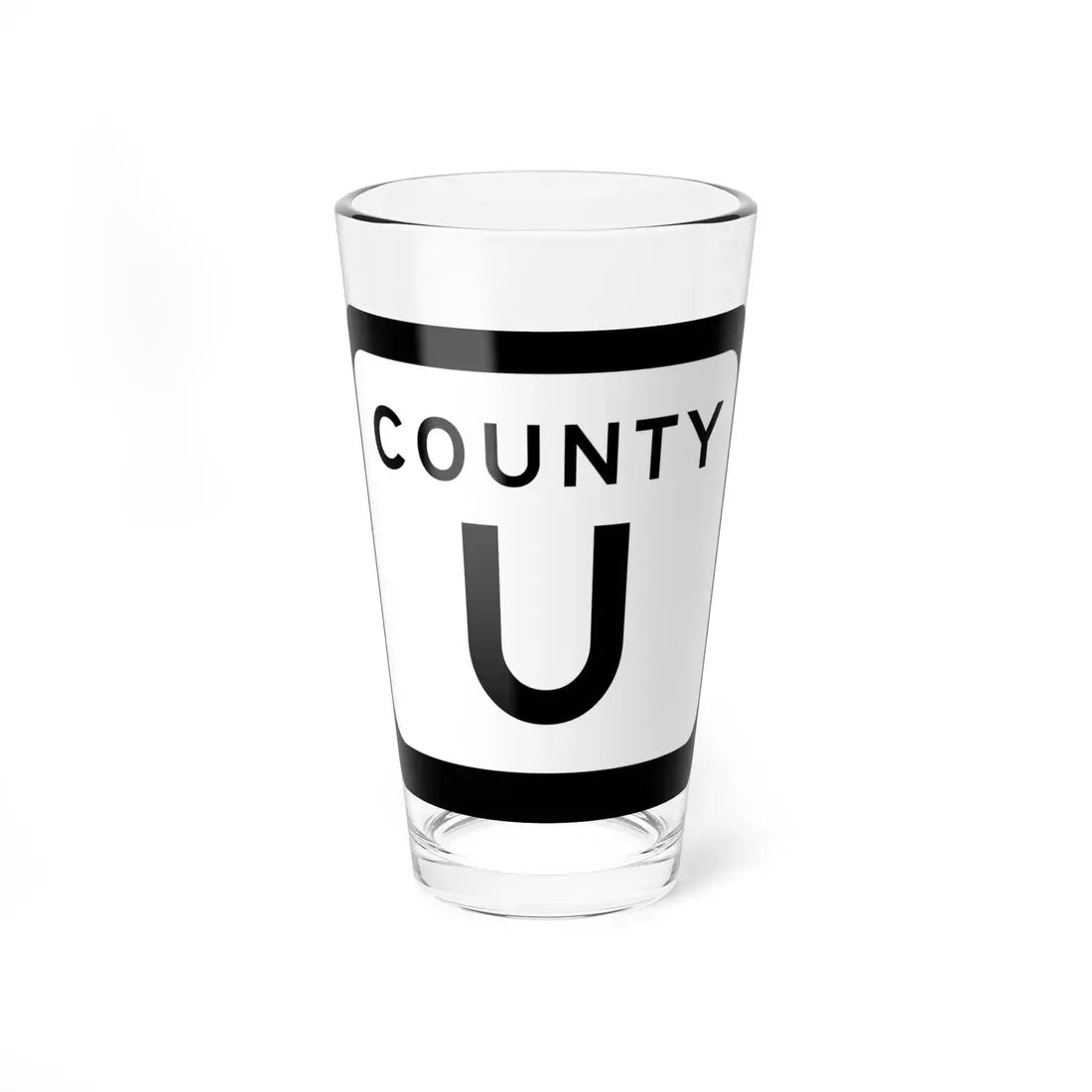 WIS County U (Wisconsin) (Road Sign) Pint Glass 16oz 16oz - Go Mug Yourself