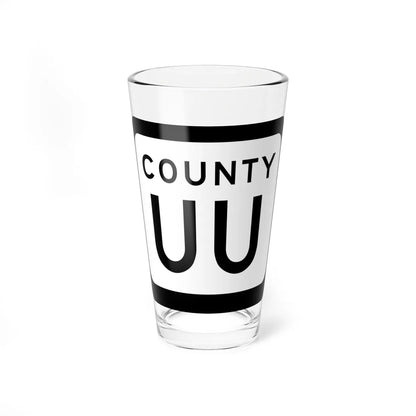 WIS County UU (Wisconsin) (Road Sign) Pint Glss 16oz 16oz - Go Mug Yourself