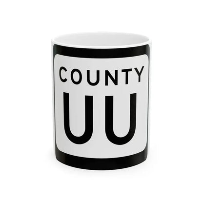WIS County UU (Wisconsin) (Road Sign) White Coffee Mug 11oz - Go Mug Yourself