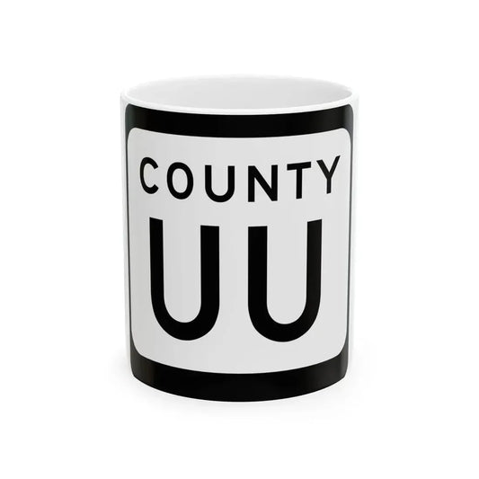WIS County UU (Wisconsin) (Road Sign) White Coffee Mug 11oz - Go Mug Yourself