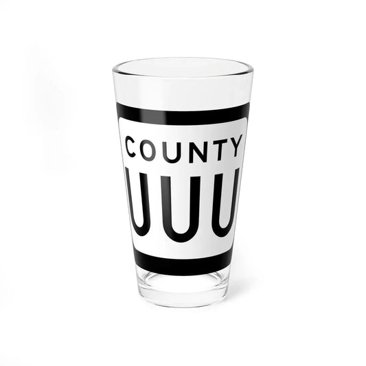 WIS County UUU (Wisconsin) (Road Sign) Pint Glass 16oz 16oz - Go Mug Yourself