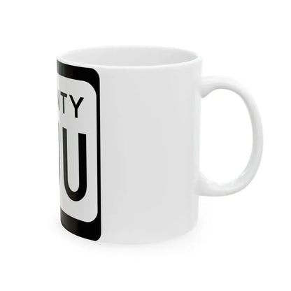 WIS County UUU (Wisconsin) (Road Sign) White Coffee Mug - Go Mug Yourself