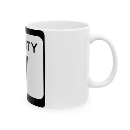 WIS County V (Wisconsin) (Road Sign) White Coffee Mug - Go Mug Yourself