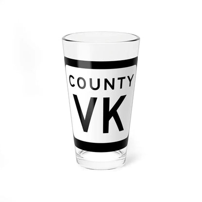 WIS County VK (Wisconsin) (Road Sign) Pint Glass 16oz 16oz - Go Mug Yourself