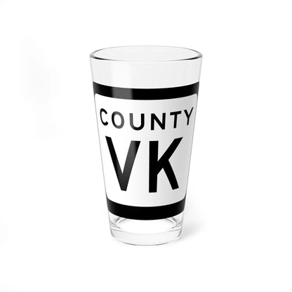 WIS County VK (Wisconsin) (Road Sign) Pint Glss 16oz 16oz - Go Mug Yourself