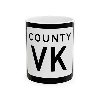 WIS County VK (Wisconsin) (Road Sign) White Coffee Mug 11oz - Go Mug Yourself