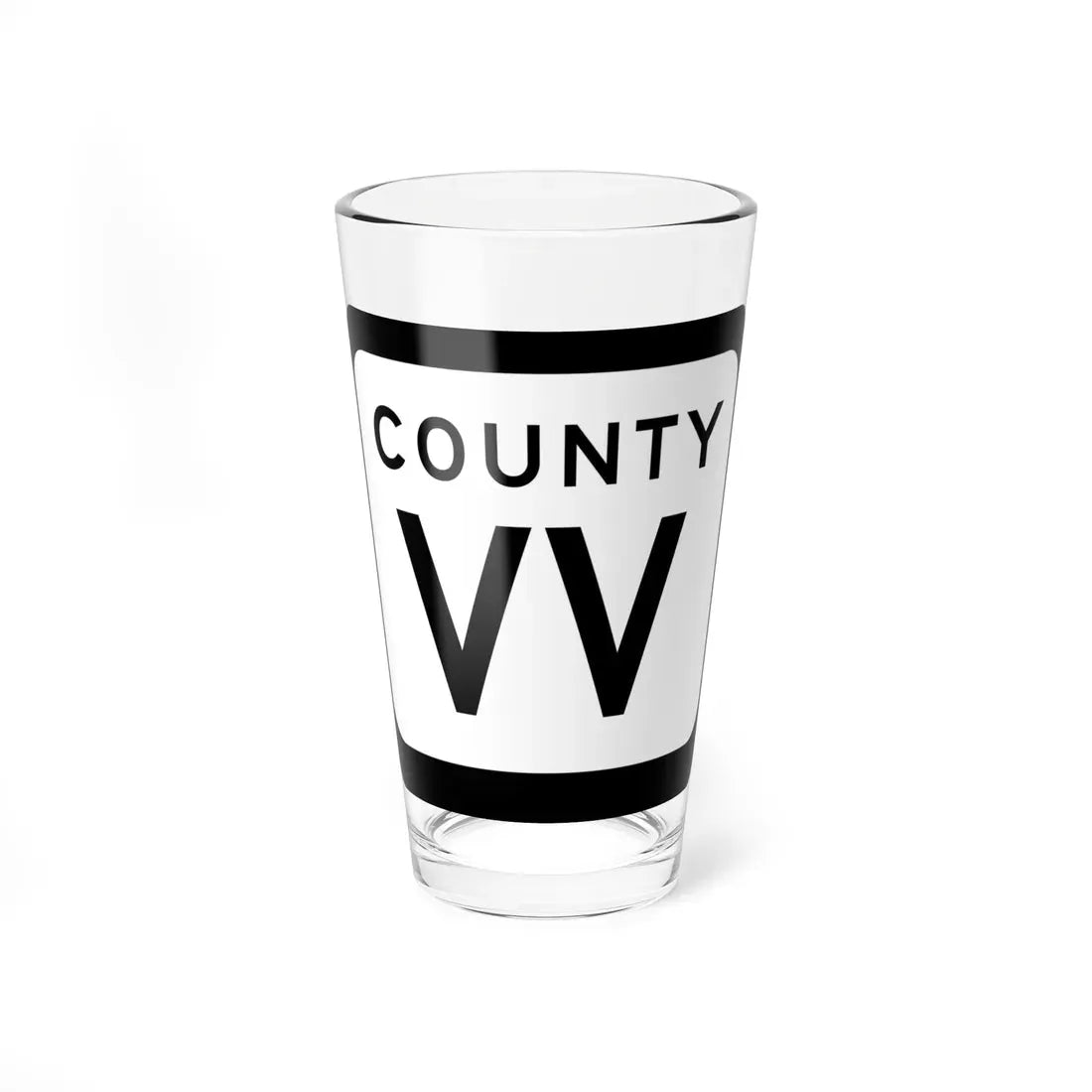 WIS County VV (Wisconsin) (Road Sign) Pint Glass 16oz 16oz - Go Mug Yourself