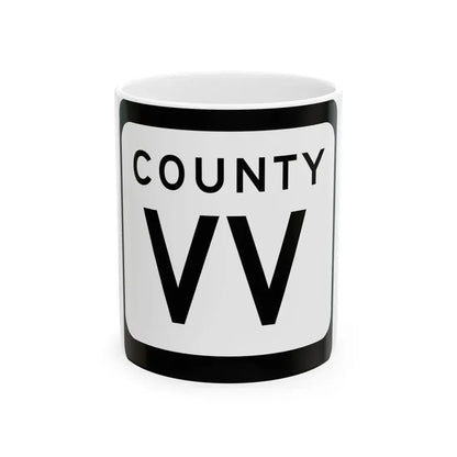 WIS County VV (Wisconsin) (Road Sign) White Coffee Mug 11oz - Go Mug Yourself