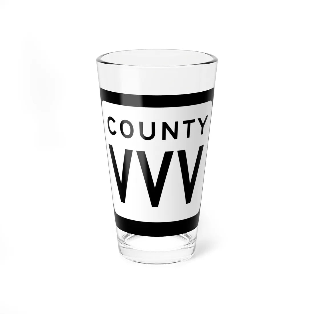 WIS County VVV (Wisconsin) (Road Sign) Pint Glss 16oz 16oz - Go Mug Yourself