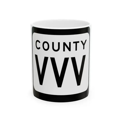 WIS County VVV (Wisconsin) (Road Sign) White Coffee Mug 11oz - Go Mug Yourself