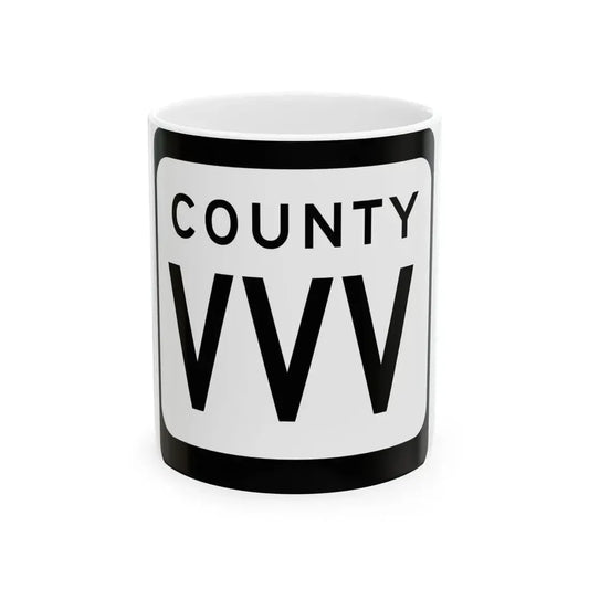 WIS County VVV (Wisconsin) (Road Sign) White Coffee Mug 11oz - Go Mug Yourself