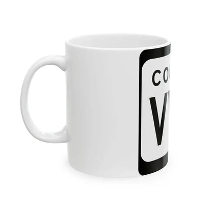WIS County VVV (Wisconsin) (Road Sign) White Coffee Mug - Go Mug Yourself