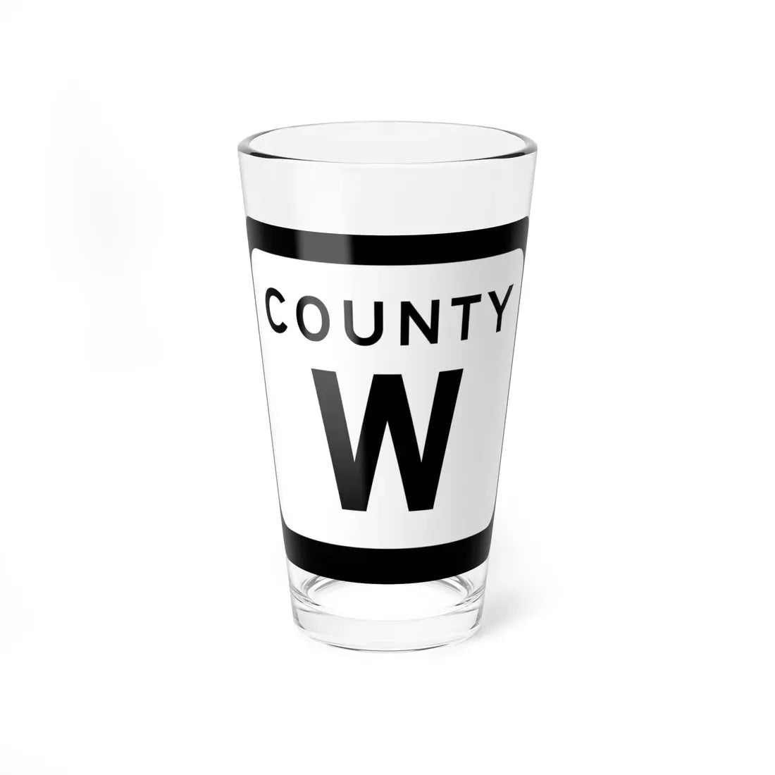 WIS County W (Wisconsin) (Road Sign) Pint Glass 16oz 16oz - Go Mug Yourself