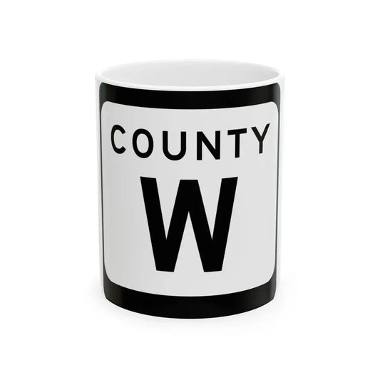 WIS County W (Wisconsin) (Road Sign) White Coffee Mug 11oz - Go Mug Yourself