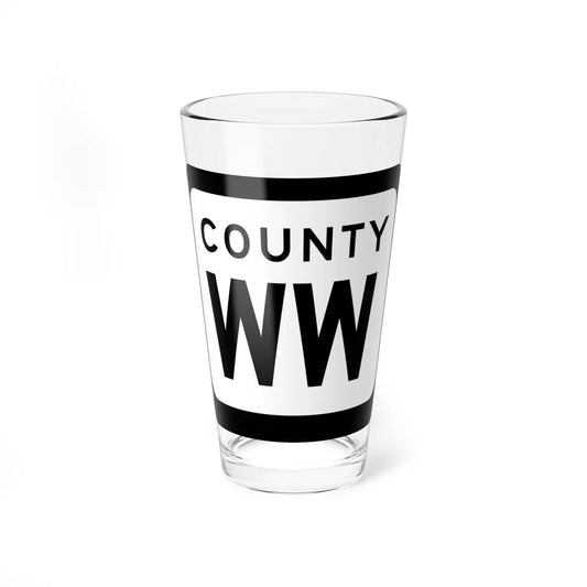 WIS County WW (Wisconsin) (Road Sign) Pint Glss 16oz 16oz - Go Mug Yourself