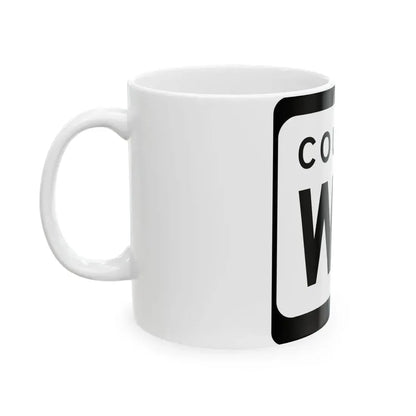WIS County WW (Wisconsin) (Road Sign) White Coffee Mug - Go Mug Yourself