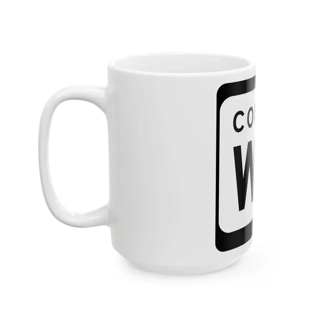 WIS County WW (Wisconsin) (Road Sign) White Coffee Mug - Go Mug Yourself