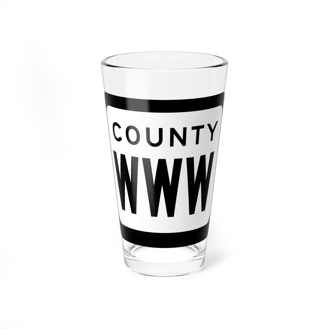 WIS County WWW (Wisconsin) (Road Sign) Pint Glss 16oz 16oz - Go Mug Yourself
