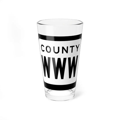 WIS County WWW (Wisconsin) (Road Sign) Pint Glss 16oz 16oz - Go Mug Yourself