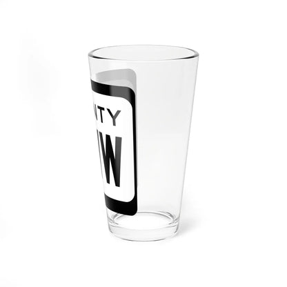 WIS County WWW (Wisconsin) (Road Sign) Pint Glss 16oz - Go Mug Yourself