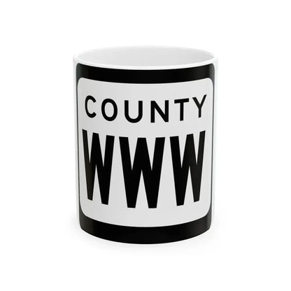 WIS County WWW (Wisconsin) (Road Sign) White Coffee Mug 11oz - Go Mug Yourself