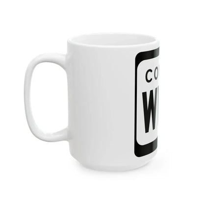 WIS County WWW (Wisconsin) (Road Sign) White Coffee Mug - Go Mug Yourself